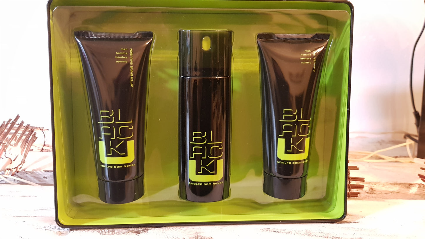 U Black for Men Adolfo Dominguez EDT 75ml + After Shave 100ml + Gel 100ml.