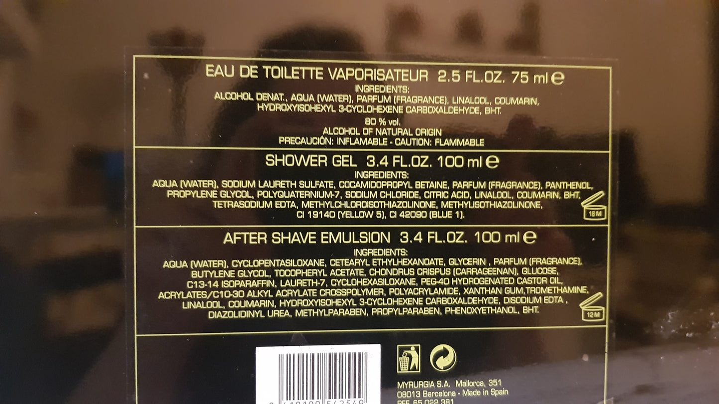 U Black for Men Adolfo Dominguez EDT 75ml + After Shave 100ml + Gel 100ml.