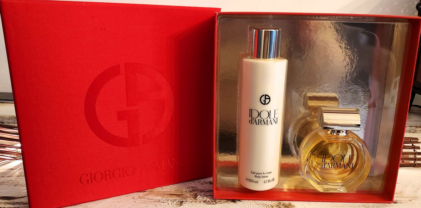 Idole Armani EDP (eau de parfum) 50ml + Body Lotion 200ml. Discontinued vintage formula.