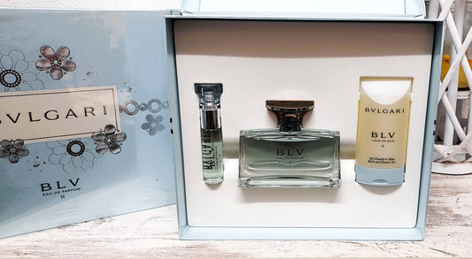BLV II Bvlgari EDP (eau de parfum) 50ml + EDP 10ml + Shower Gel 75ml. Discontinued.