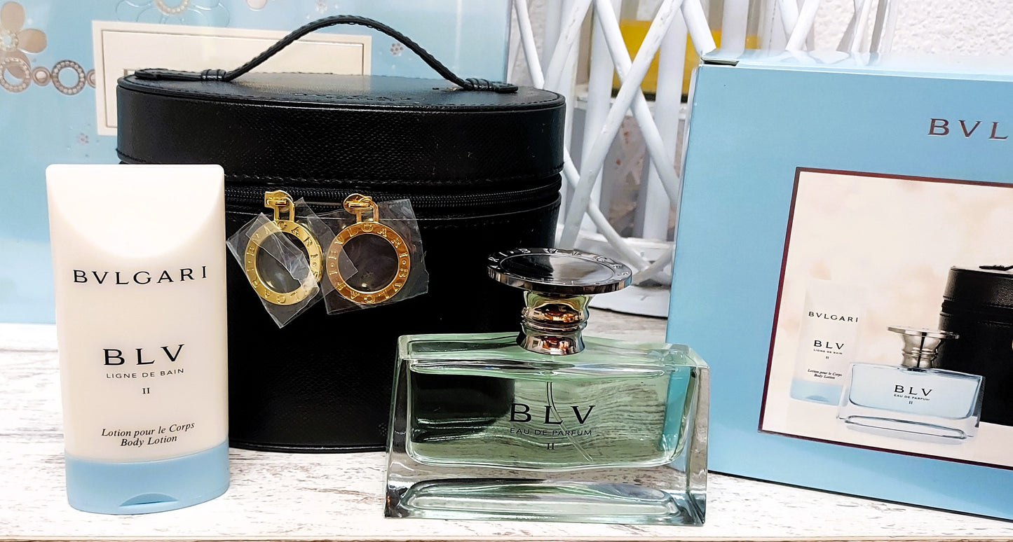 BLV II Bvlgari EDP (eau de parfum) 50ml + Body Lotion 75ml + Toiletry Bag. Discontinued.