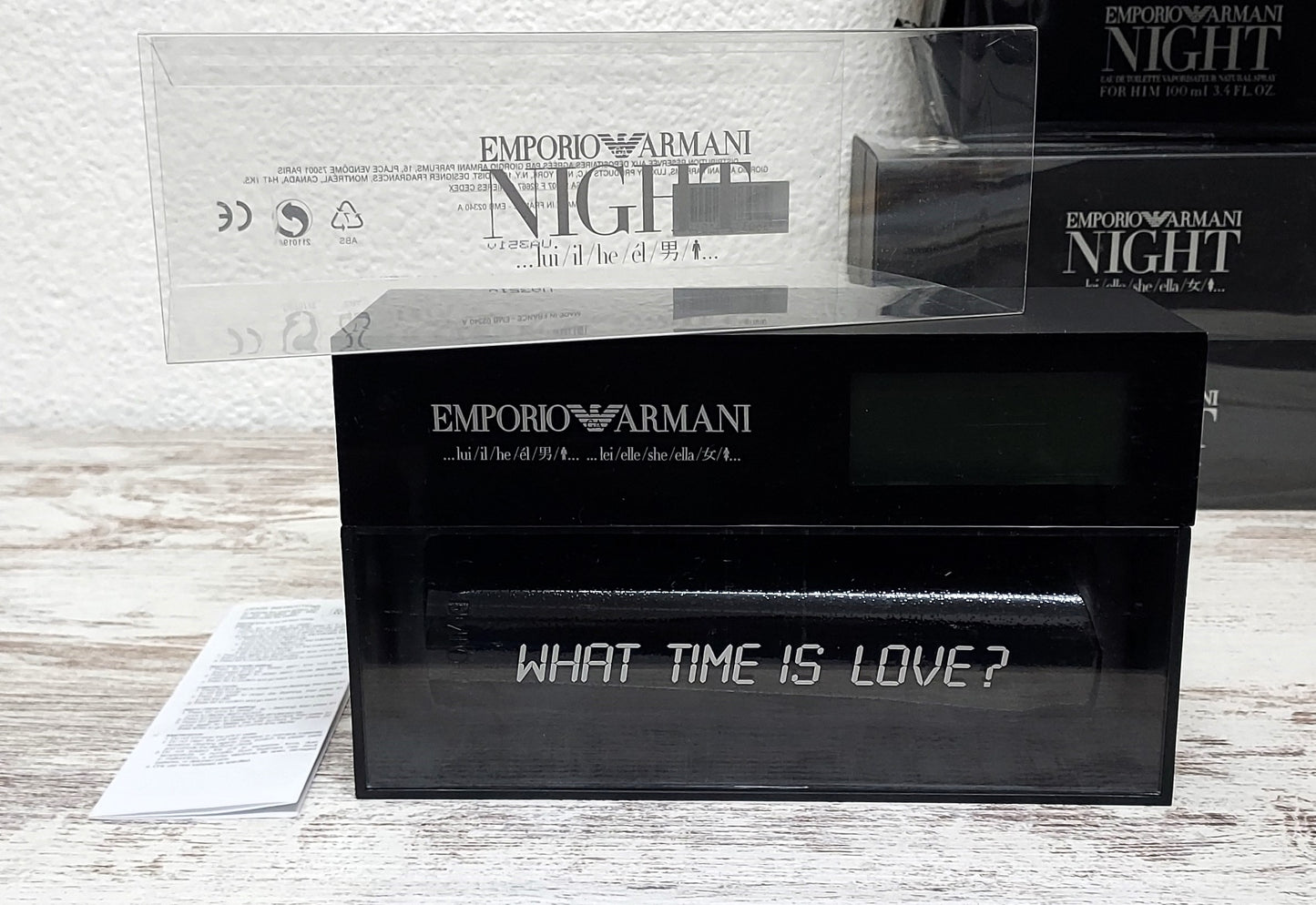 Emporio Night for Him Armani EDT 100ml + Alarm Clock. Discontinued vintage set.