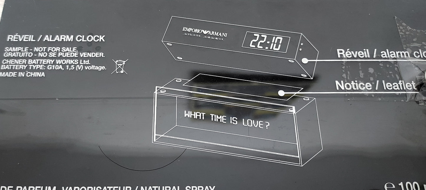 Emporio Night for Her Armani EDP 100ml + Alarm Clock. Discontinued vintage set.