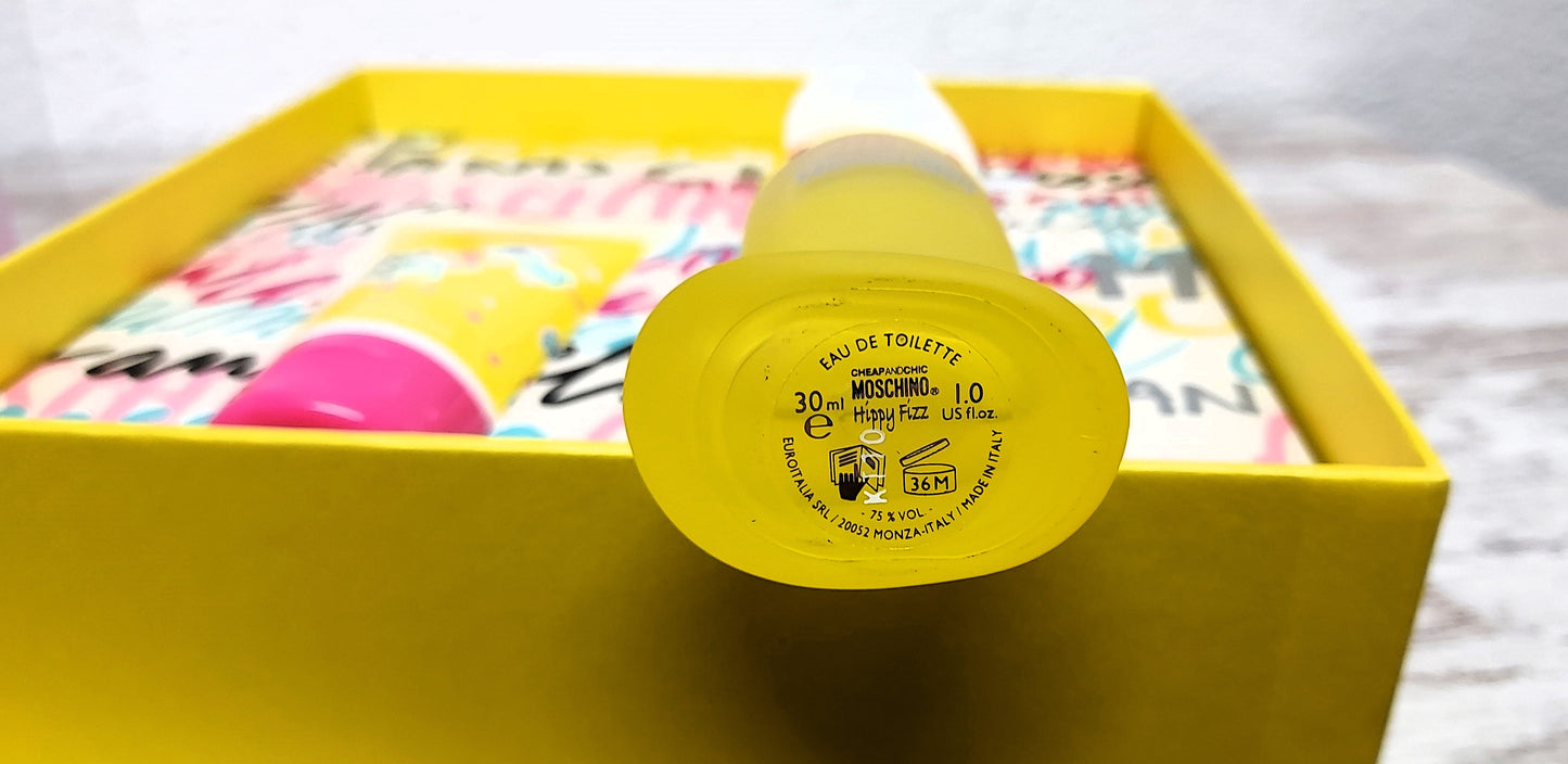 Hippy Fizz Moschino EDT (eau de toilette) 30ml + Body Lotion 50ml. Discontinued.