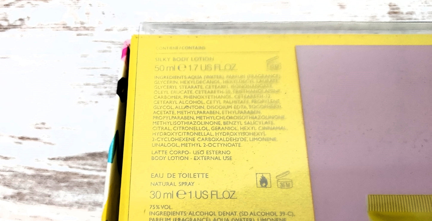 Hippy Fizz Moschino EDT (eau de toilette) 30ml + Body Lotion 50ml. Discontinued.