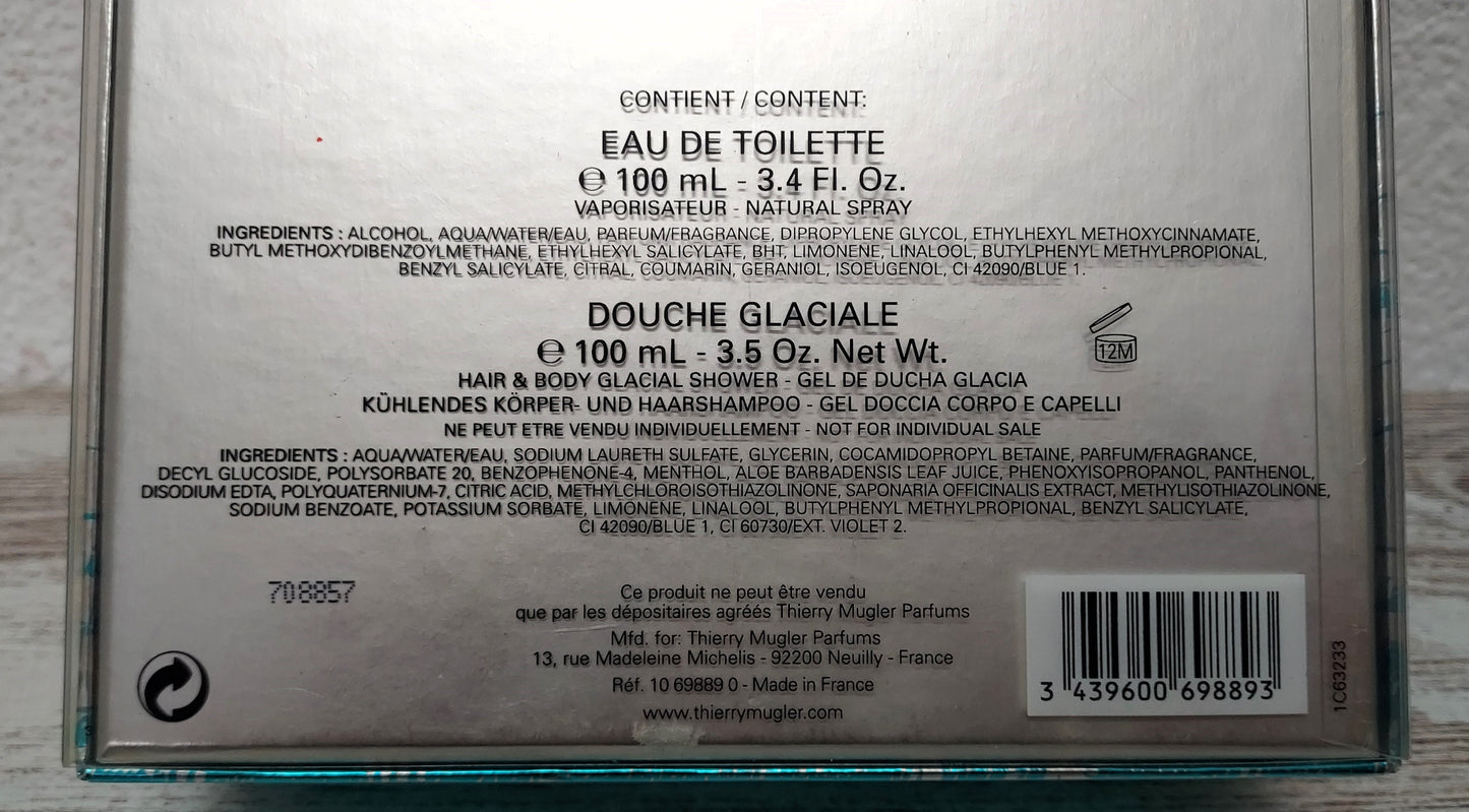 Ice Men Thierry Mugler EDT (eau de toilette) 100ml + Glacial Shower 100ml. RARE.