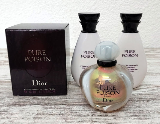 Pure Poison Dior EDP 50ml + Body Lotion 50ml + Shower Gel 50ml. Vintage formula.