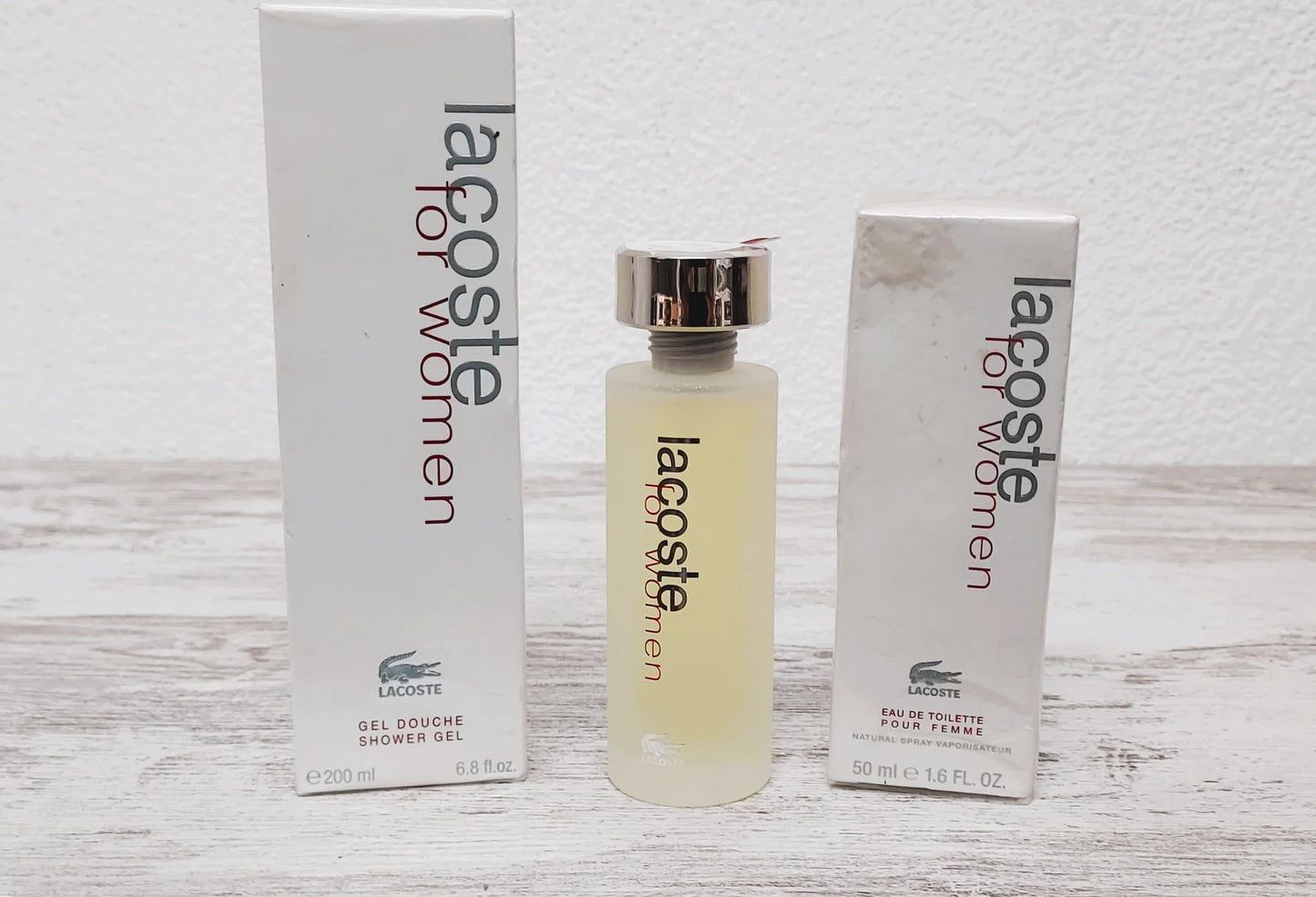 Lacoste for Women EDT (eau de toilette SPLASH) 50ml + Shower Gel 200ml. Vintage.