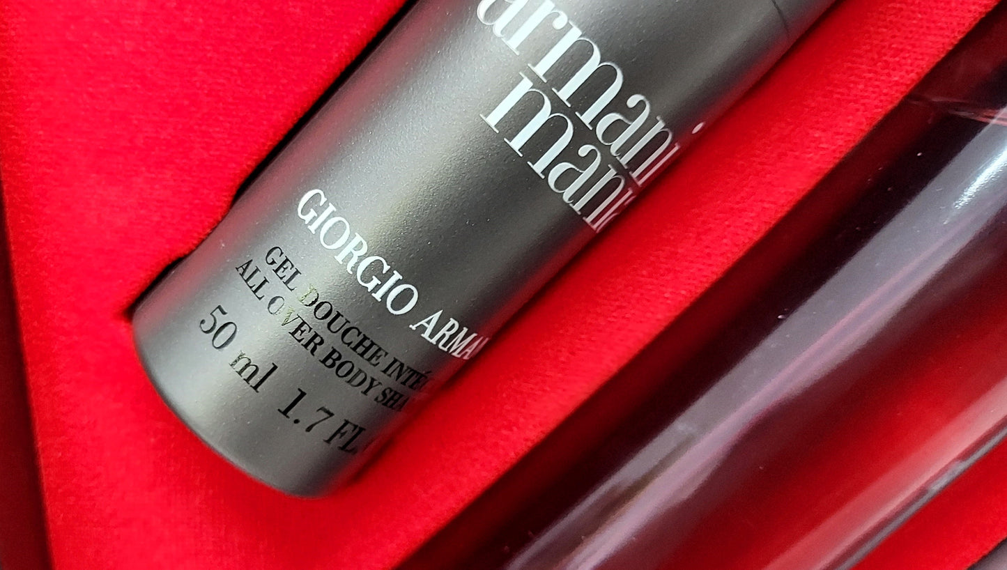 Armani Mania pour Homme EDT 100ml + Gel 50ml + After Shave (VERY LIQUID) 50ml. Discontinued vintage extremely rare.