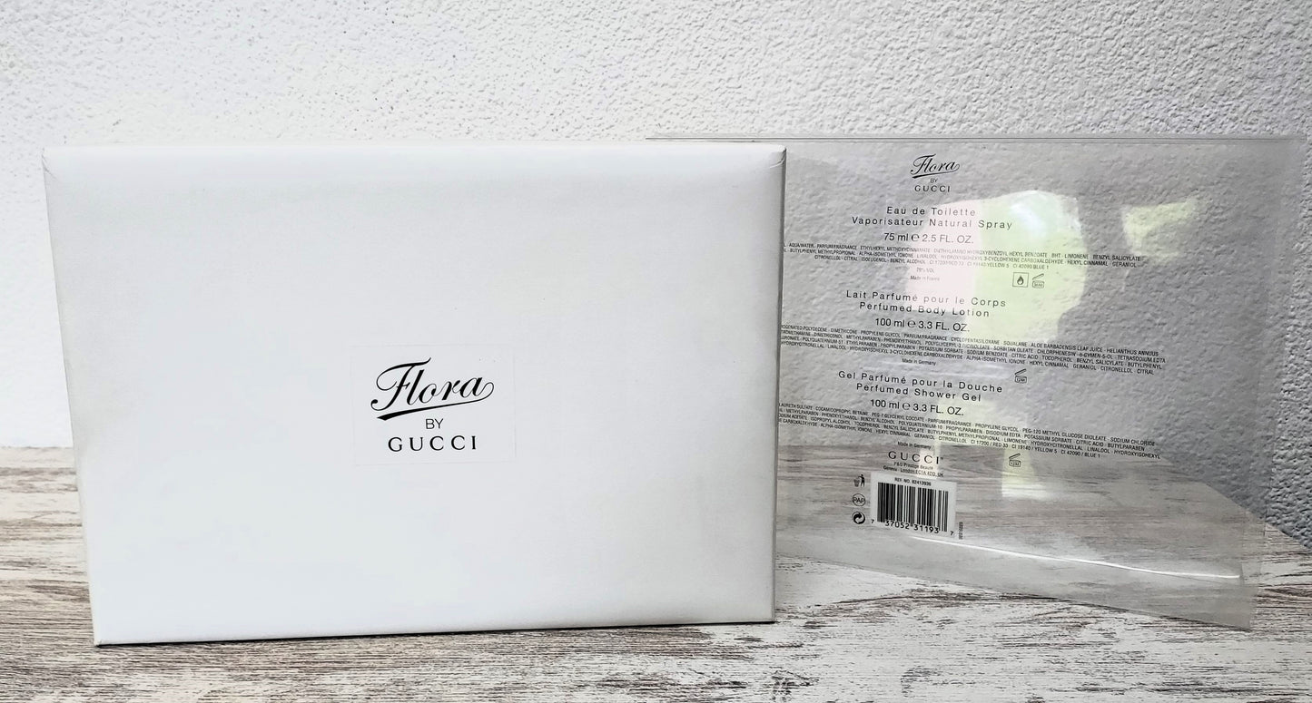 Flora Gucci EDT 75ml + Body Lotion 100ml + Shower Gel 100ml. Original formula.
