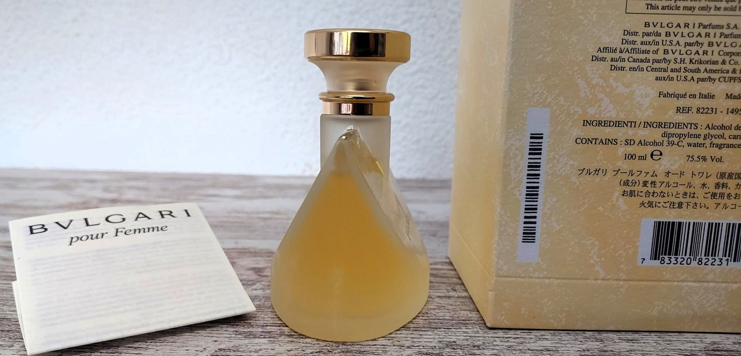 Bvlgari pour Femme EDT (eau de toilette) 100ml. Discontinued vintage very rare.