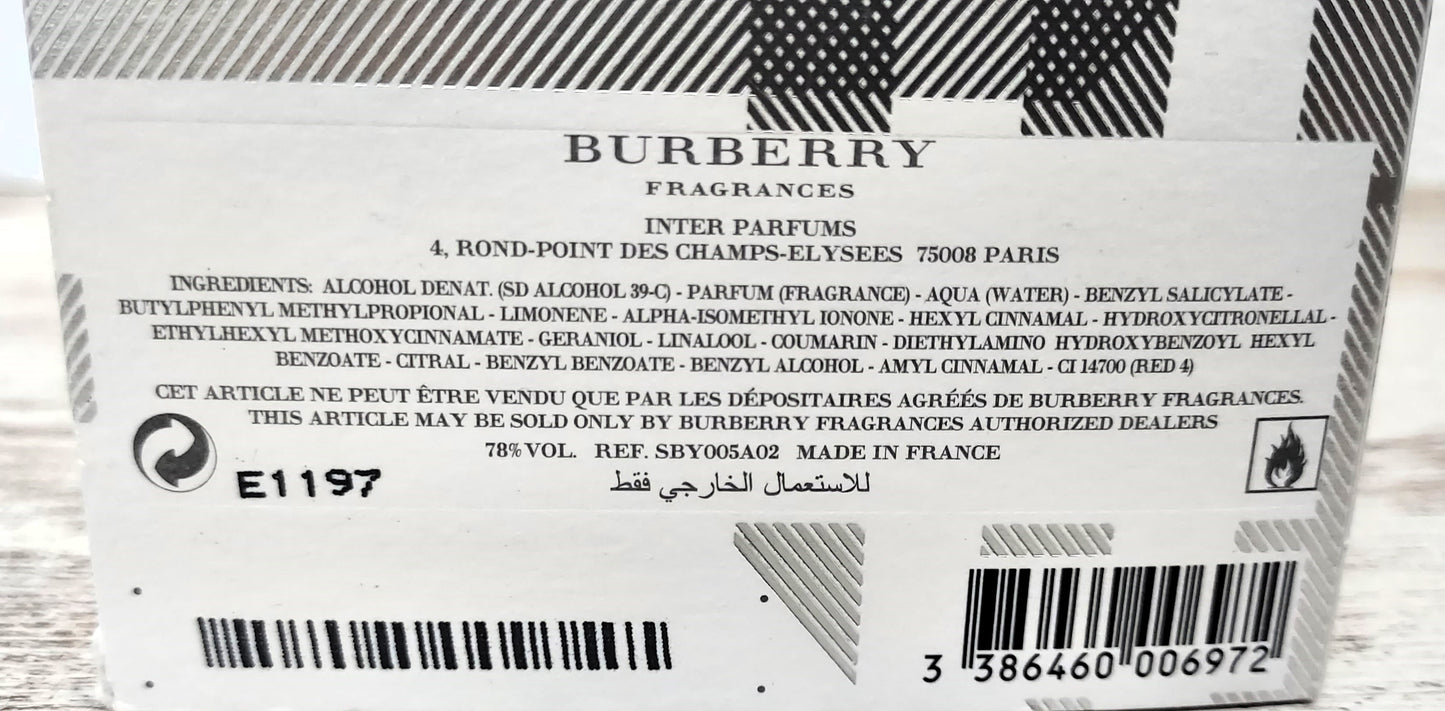 The Beat Burberry EDP /eau de parfum) 50ml (almost full). Discontinued.
