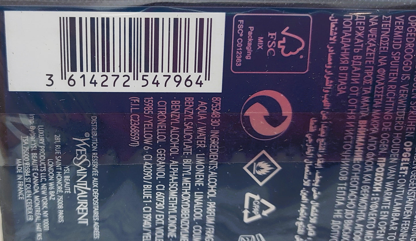 Y Live Intense Yves Saint Laurent (eau de toilette INTENSE) 60ml. Discontinued.