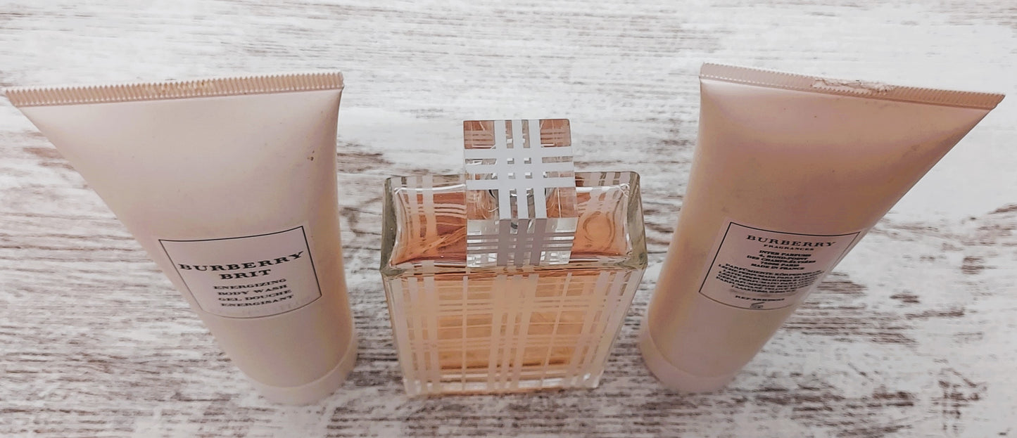 Burberry Brit for Her EDT 100ml + Gel 100ml + Body Lotion 100ml. Disxontinued.