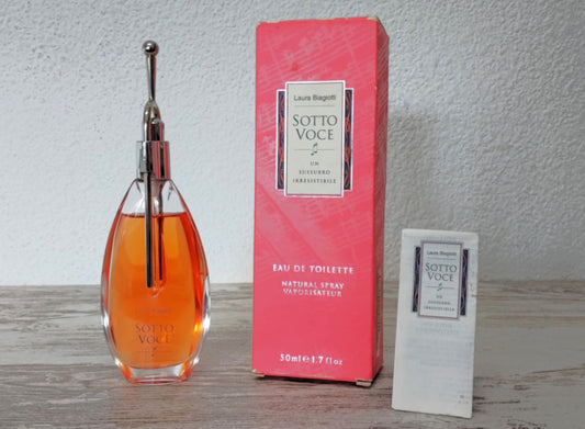Sotto Voce Laura Biagiotti EDT (eau de toilette) 50ml. Discontinued vintage.