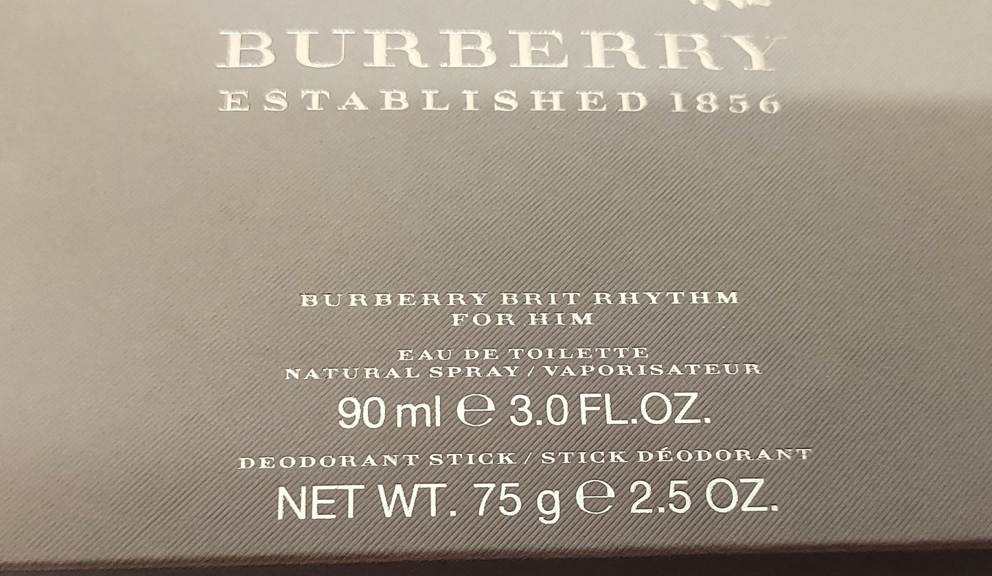 Burberry Brit Rhythm for Him EDT (eau de toilette) 90ml + Deo Stick 75g.