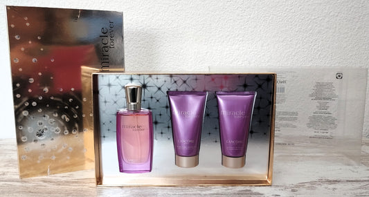 Miracle Forever Lancome EDP (eau de parfum) 30ml + Body Lotion 50ml + Gel 50ml.