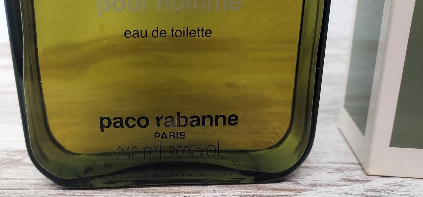 Paco Rabanne pour Homme EDT (eau de toilette SPLASH) 240ml. Vintage 1989.