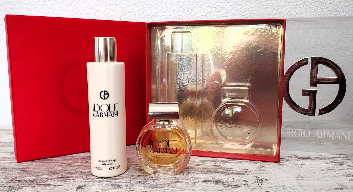 Idole Armani EDP (eau de parfum) 50ml + Body Lotion 200ml. Discontinued vintage formula.