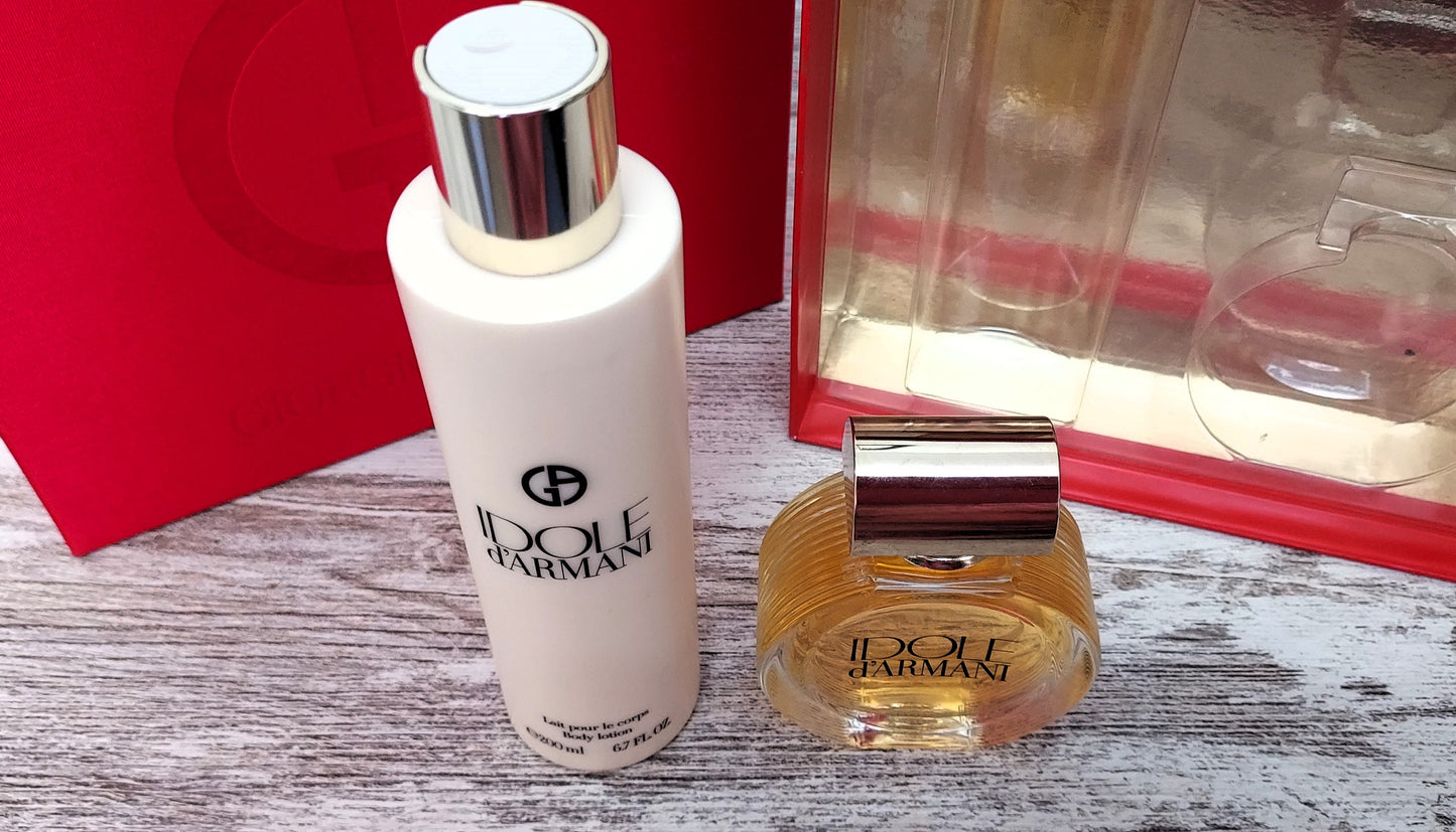 Idole Armani EDP (eau de parfum) 50ml + Body Lotion 200ml. Discontinued vintage formula.