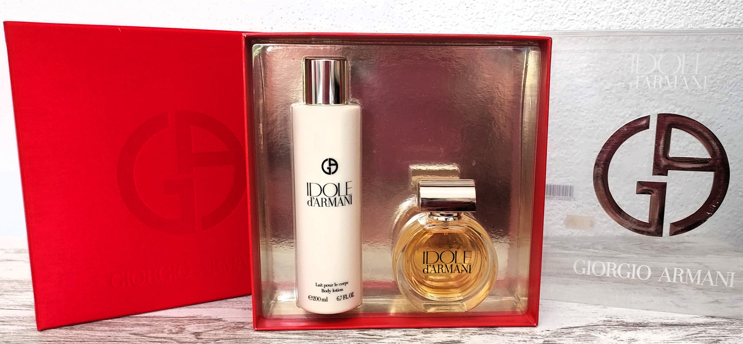 Idole Armani EDP (eau de parfum) 50ml + Body Lotion 200ml. Discontinued vintage formula.