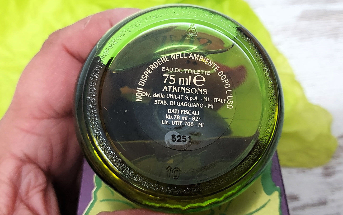 Jais Atkinsons EDT (eau de toilette SPLASH) 75ml. Discontinued vintage 90's.