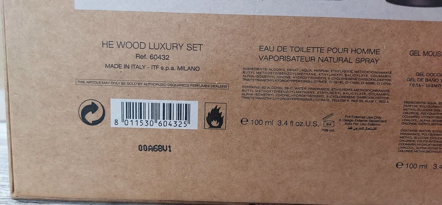 He Wood Dsquared2 EDT 100ml + Hair & Body Wash 100ml Discontinued extremely rare.