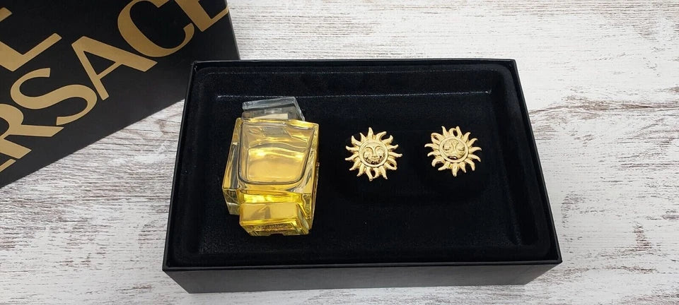 V'e Versace EDP (eau de parfum SPLASH) 50ml + Earrings / Pendientes. Vintage.