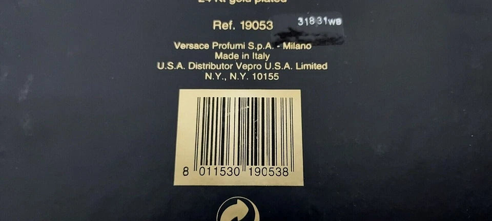 V'e Versace EDP (eau de parfum SPLASH) 50ml + Earrings / Pendientes. Vintage.