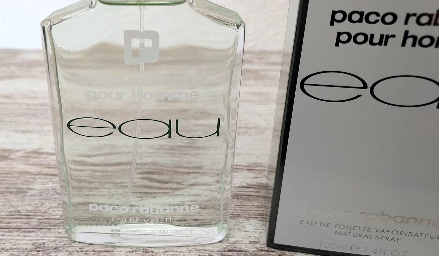 Paco Rabanne EAU pour Homme EDT (eau de toilette) 100ml. Discontinued vintage.