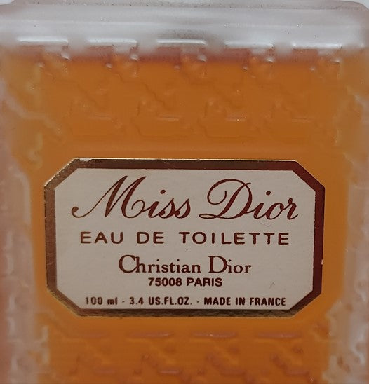 Miss Dior EDT (eau de toilette) 100 ml. Discontinued vintage.