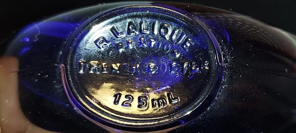 Dans la Nuit Worth EDT (eau de toilette SPLASH) 125ml. Flacon Lalique. Vintage.