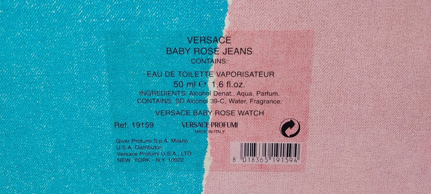 Baby Rose Jeans Versace EDT 50 ml + Watch (needs new battery). Discontinued vintage.