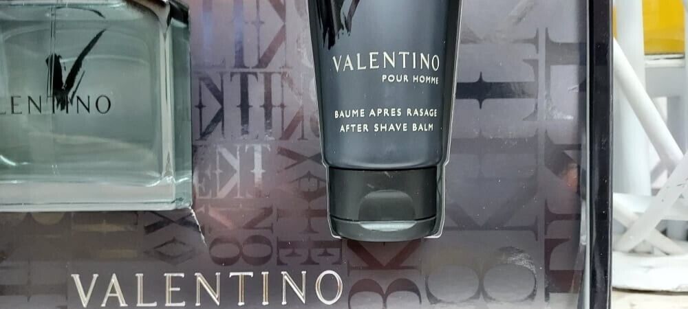 V pour Homme Valentino EDT 100ml + After Shave Balm 75ml. Extremely rare item.