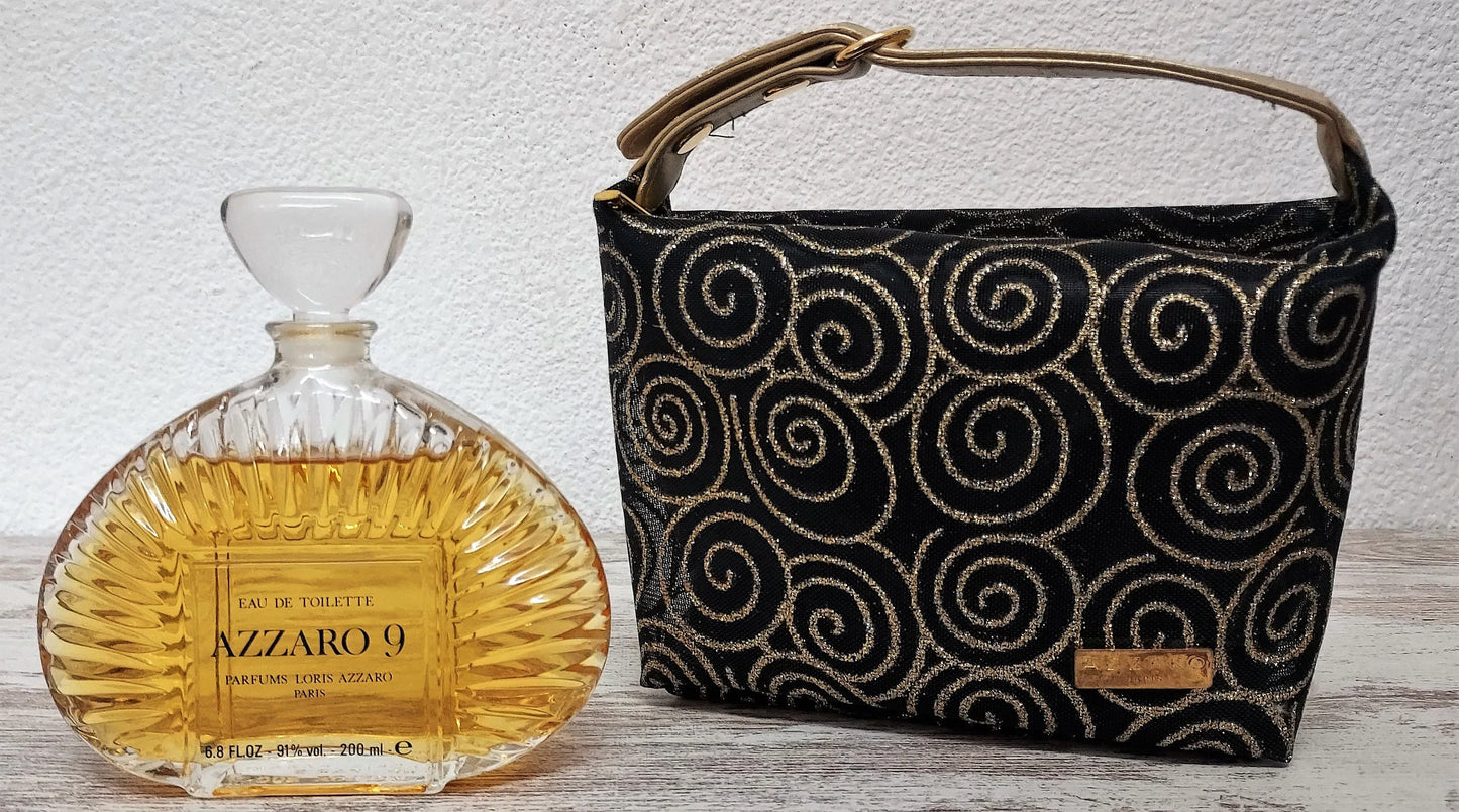 Azzaro 9 Loris Azzaro EDT (eau de toilette SPLASH) 200ml + Toiletry Bag. Vintage.
