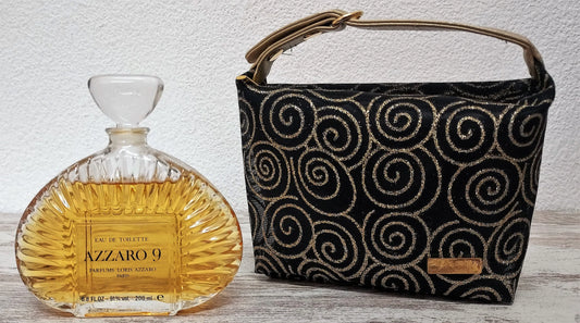 Azzaro 9 Loris Azzaro EDT (eau de toilette SPLASH) 200ml + Toiletry Bag. Vintage.