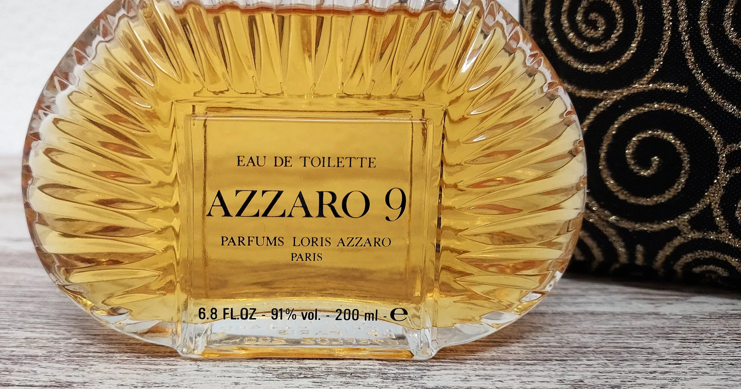 Azzaro 9 Loris Azzaro EDT (eau de toilette SPLASH) 200ml + Toiletry Bag. Vintage.