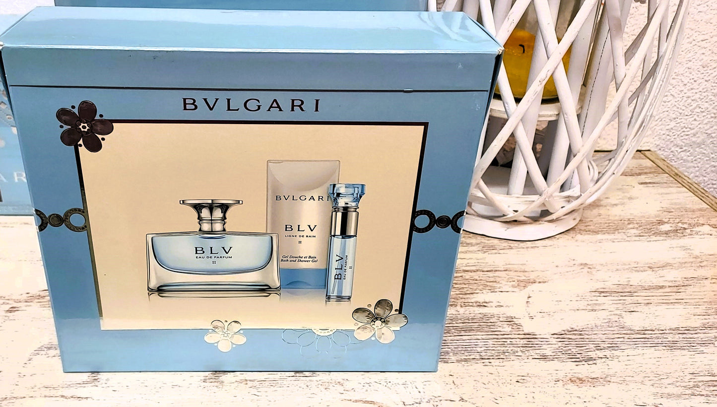 BLV II Bvlgari EDP (eau de parfum) 50ml + EDP 10ml + Shower Gel 75ml. Discontinued.