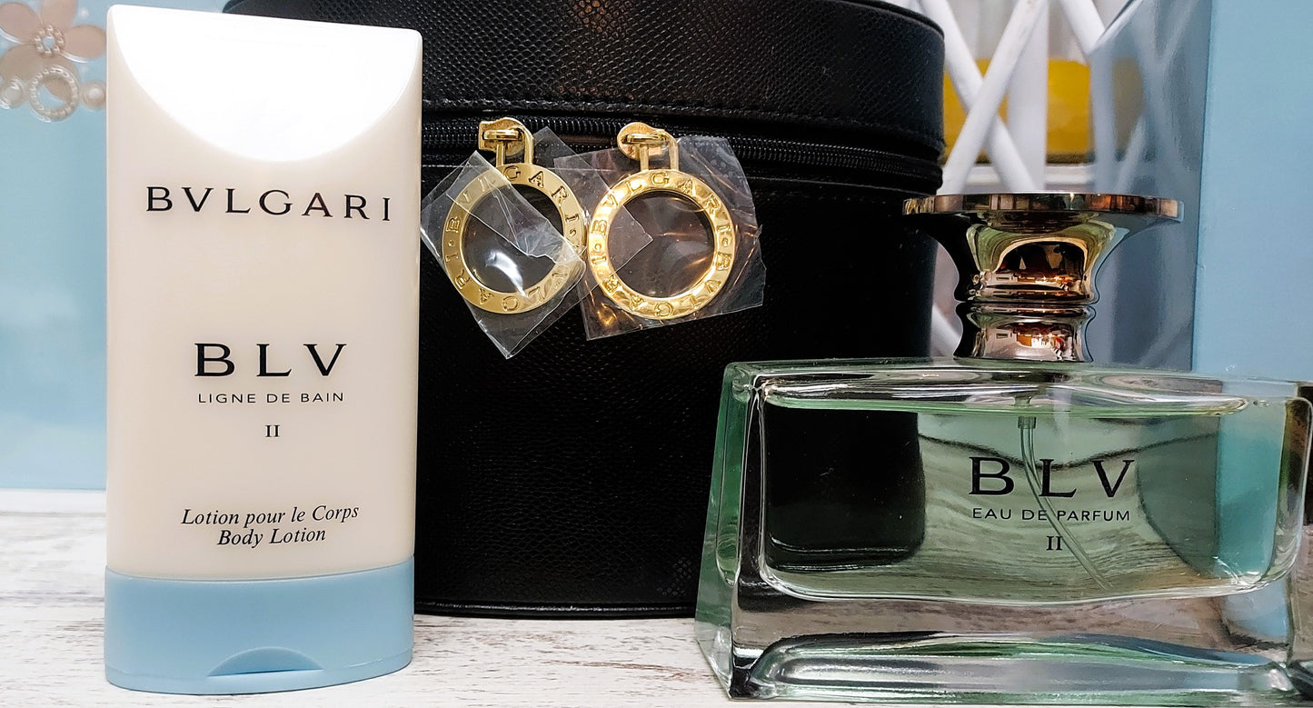 BLV II Bvlgari EDP (eau de parfum) 50ml + Body Lotion 75ml + Toiletry Bag. Discontinued.