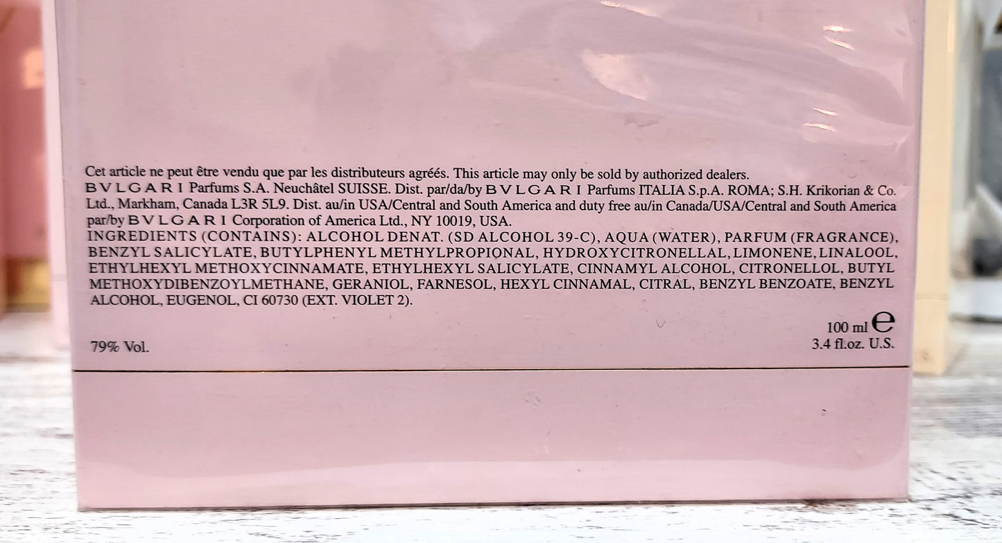 Rose Essentielle L'EAU ROSEE Bvlgari EDT (eau de toilette) 100ml. Discontinued.