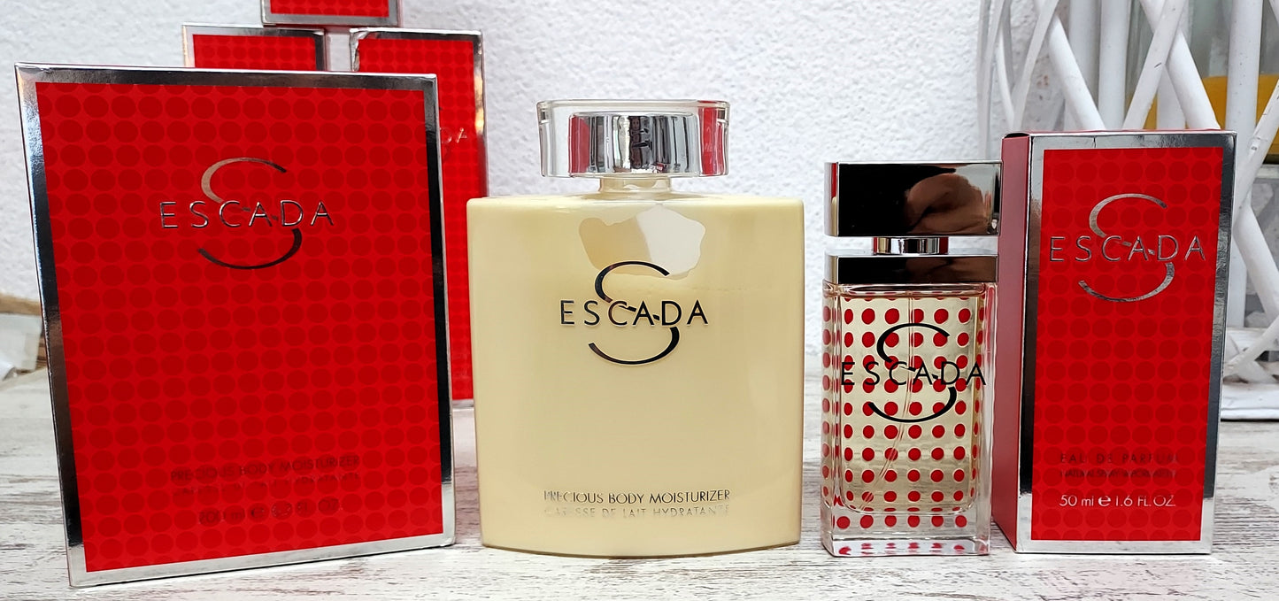 Escada S EDP (eau de parfum) 50ml + Body Lotion 200ml. Discontinued vintage.