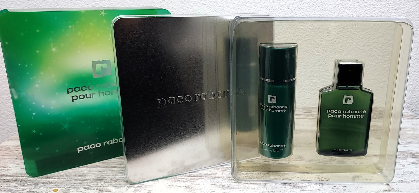 Paco Rabanne pour Homme EDT 100ml + Deo Spray 150ml. Discontinued vintage.