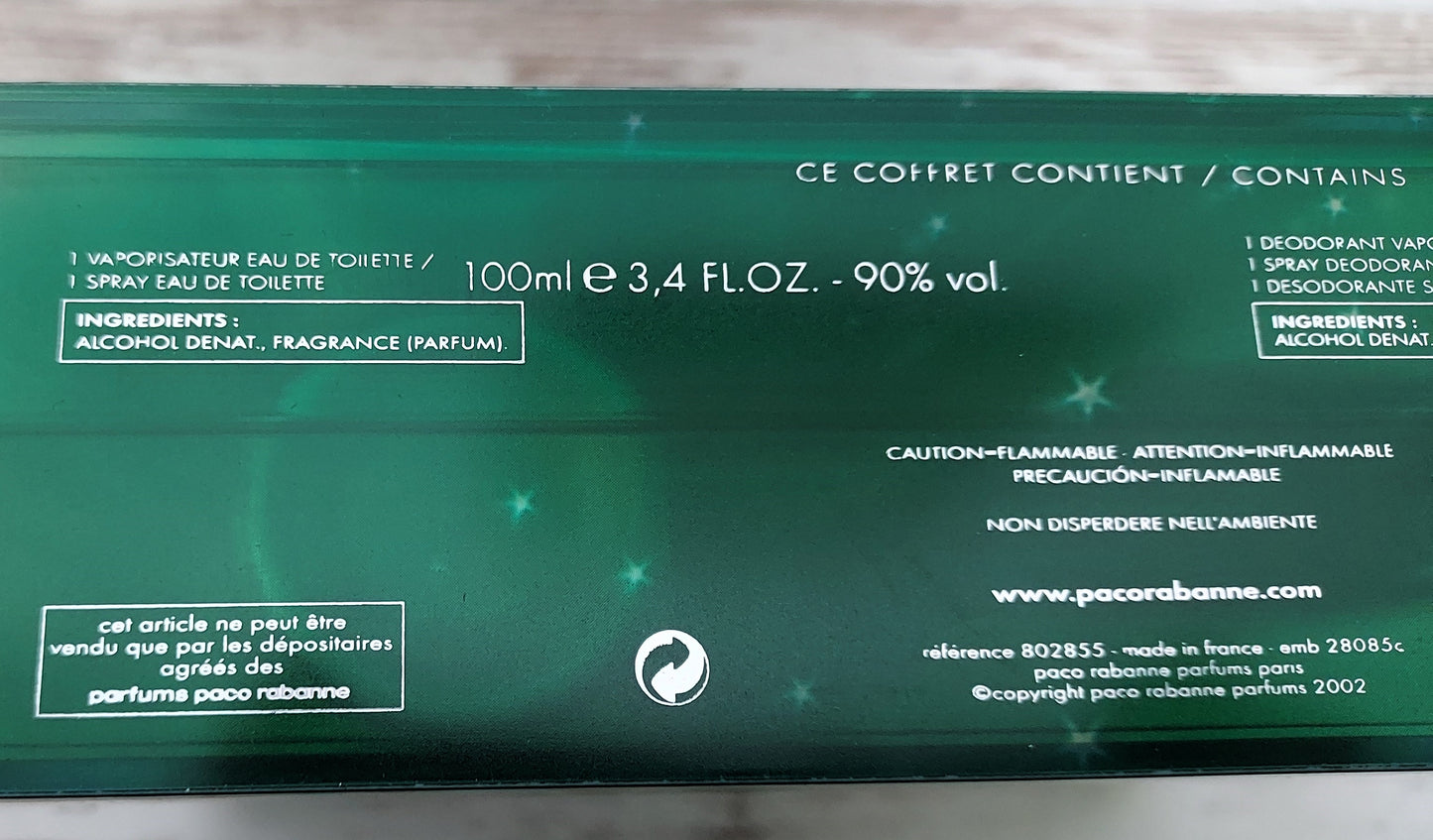 Paco Rabanne pour Homme EDT 100ml + Deo Spray 150ml. Discontinued vintage.