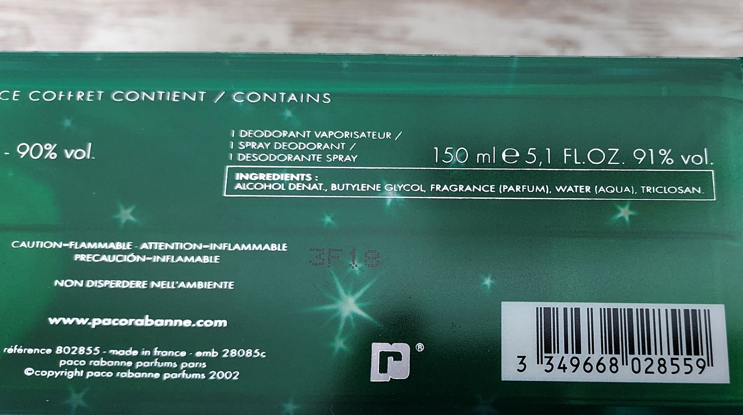 Paco Rabanne pour Homme EDT 100ml + Deo Spray 150ml. Discontinued vintage.