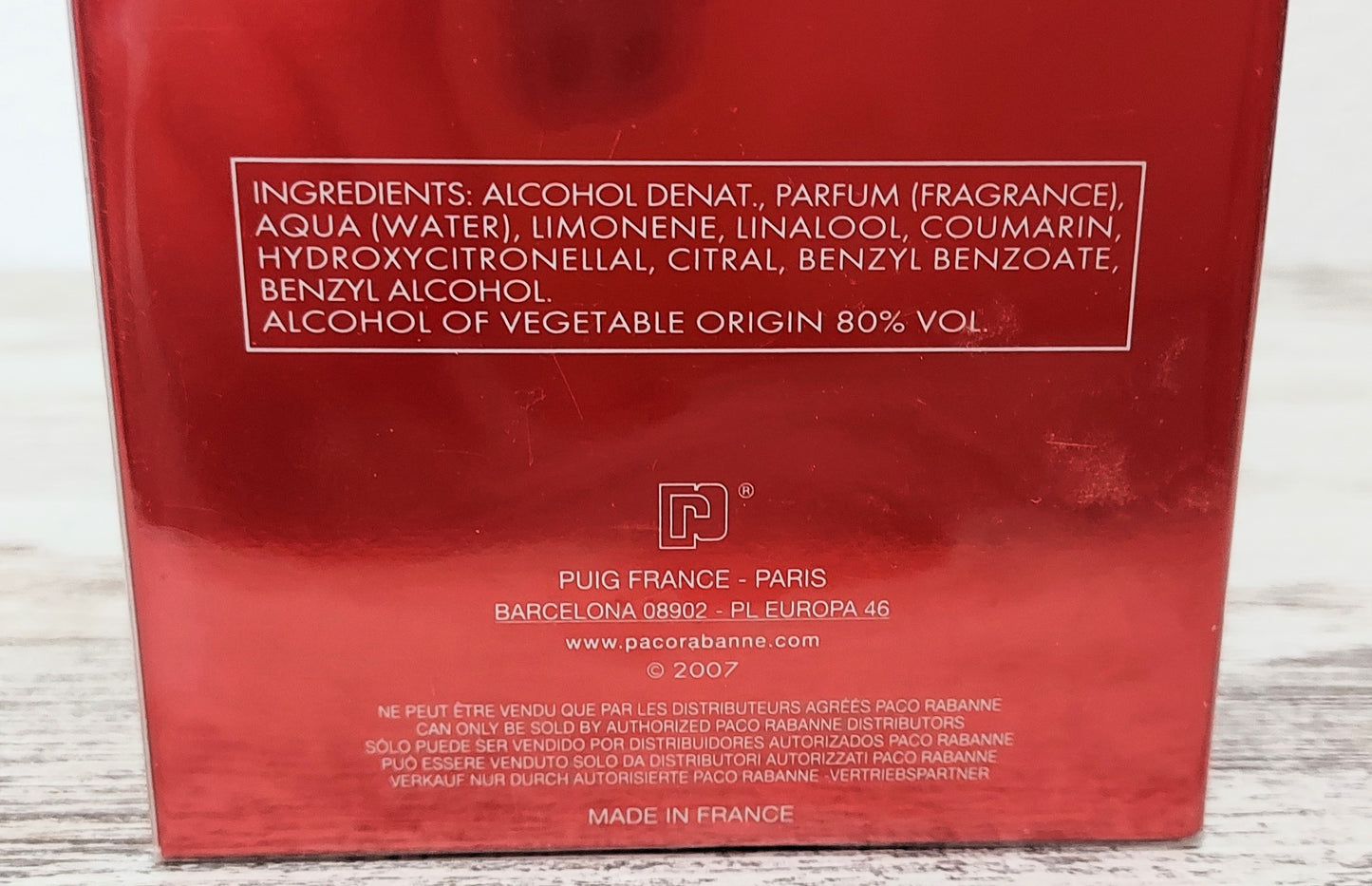 Ultrared man Paco Rabanne EDT (eau de toilette) 100ml. Discontinued formula 2007.