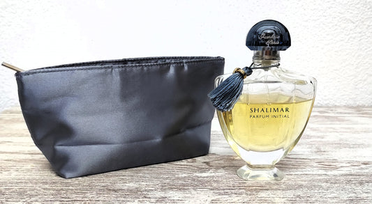 Shalimar Parfum Initial Gerlain EDP 100ml (NOT FULL) + Toiletry bag.