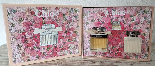 Chloe eau de parfum 75 ml + Body Lotion 100 ml + eau de parfum 5 ml. Batch from 2021.