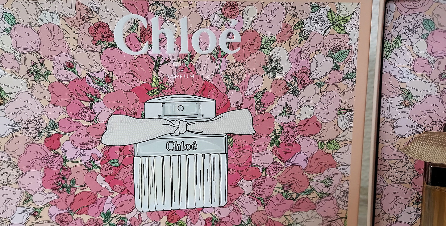 Chloe eau de parfum 75 ml + Body Lotion 100 ml + eau de parfum 5 ml. Batch from 2021.