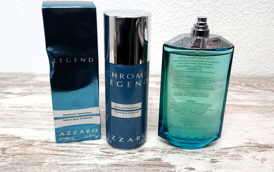Azzaro Chrome Legend EDT 125ml + Deodorant Spray 150ml. Discontinued.