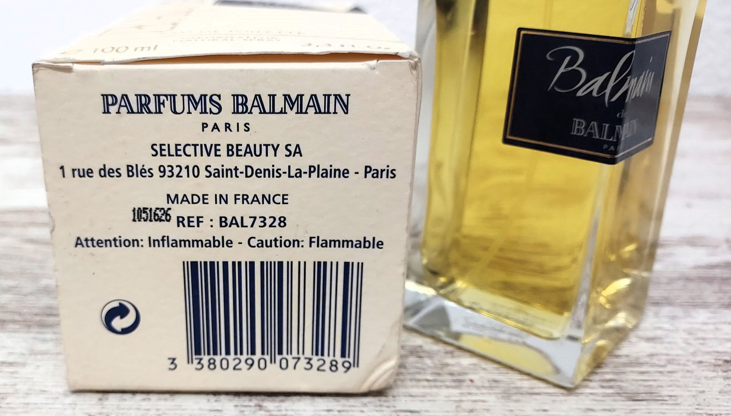 Balmain de Balmain EDT (eau de toilette) 100ml. Discontinued vintage DAMAGED BOX.
